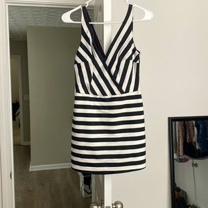 Black and white stripe dress